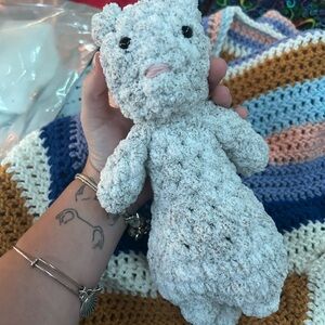 Plush White/grey small ferrett